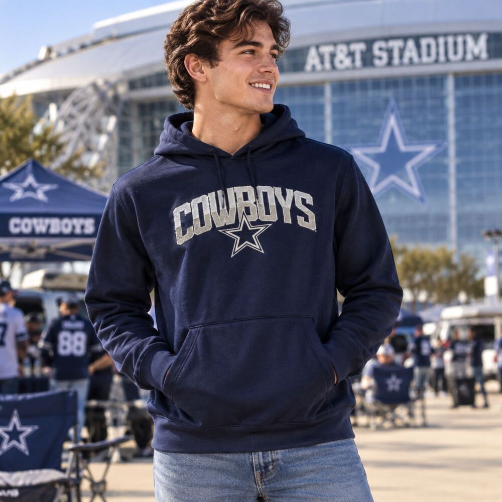 Dallas Cowboys Hoodie Mens Small Navy NFL Football Pullover Game Day Sweatshirt